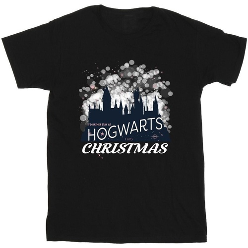 Vêtements Homme T-shirts manches longues Harry Potter Hogwarts Christmas Noir