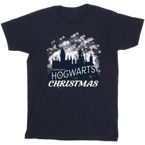 Vêtements Homme T-shirts manches longues Harry Potter Hogwarts Christmas Bleu