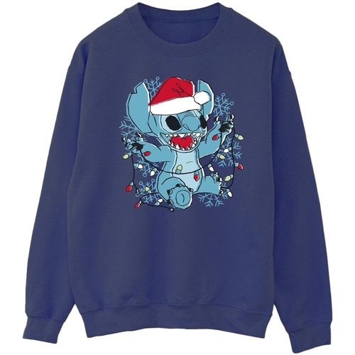 Vêtements Homme Sweats Disney Lilo And Stitch Christmas Lights Sketch Bleu