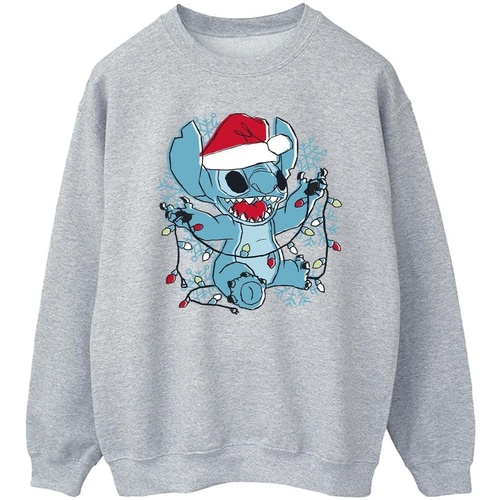 Vêtements Homme Sweats Disney Lilo And Stitch Christmas Lights Sketch Gris