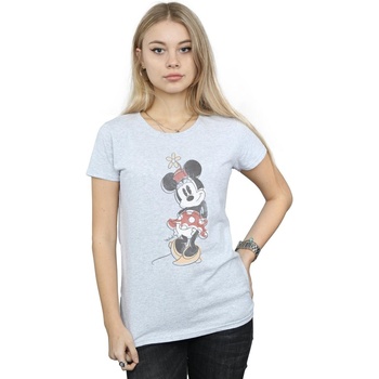 Vêtements Femme T-shirts manches longues Disney Minnie Mouse Offset Gris