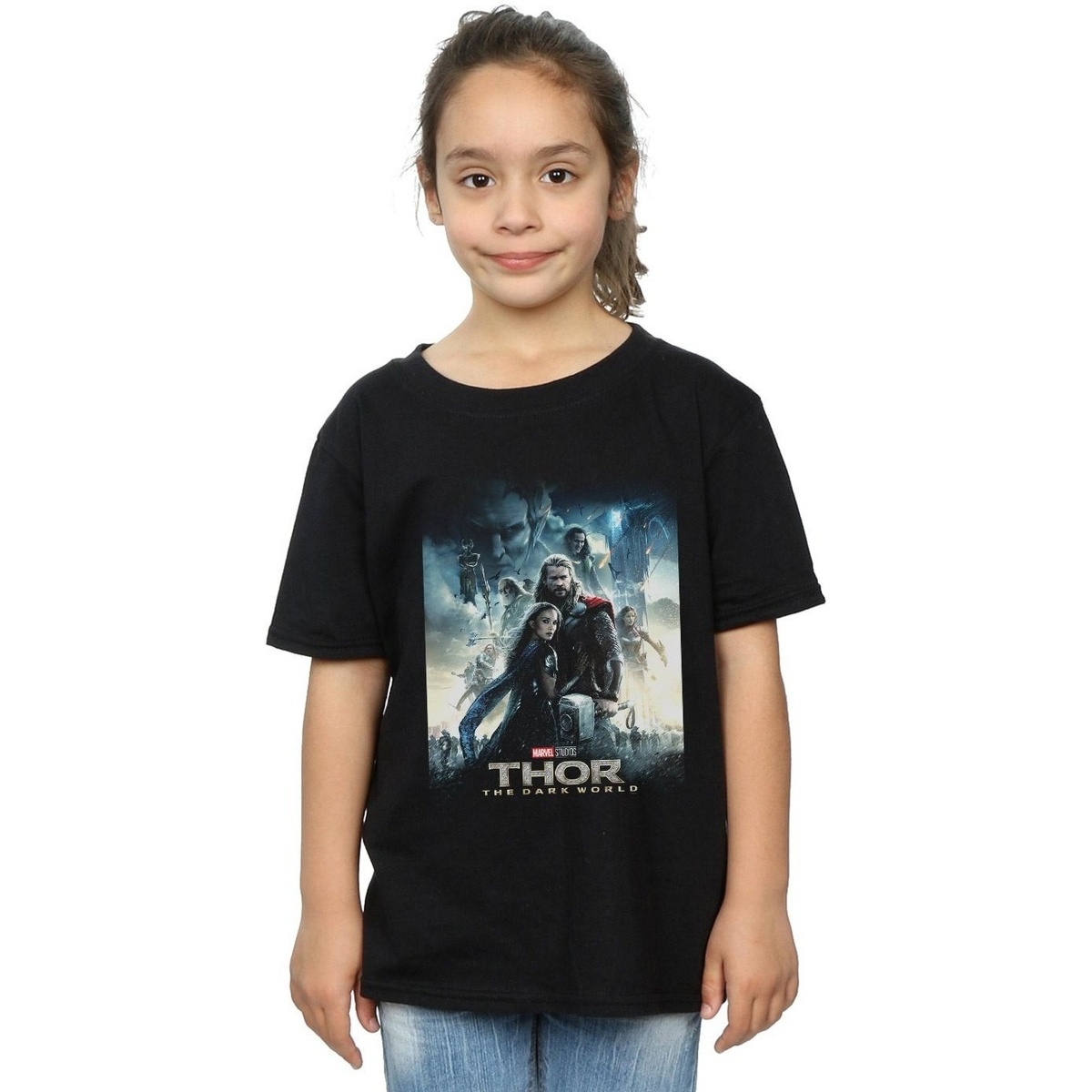 Vêtements Fille T-shirts manches longues Marvel Studios Thor The Dark World Poster Noir