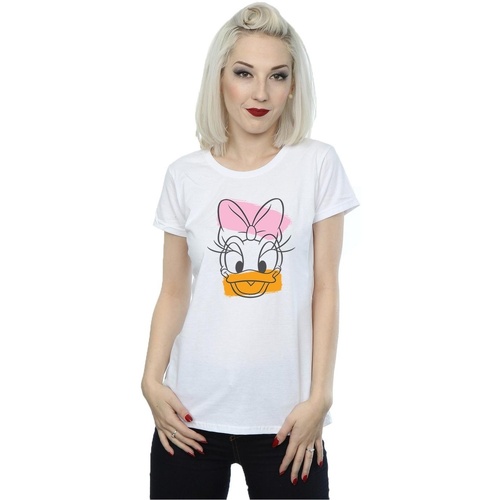 Vêtements Femme T-shirts manches longues Disney Daisy Duck Head Blanc