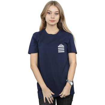 Vêtements Femme T-shirts manches longues Dessins Animés Taz Stripes Faux Pocket Bleu