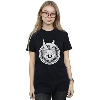 Vêtements Femme T-shirts manches longues Dessins Animés Bugs Bunny Greek Circle Noir