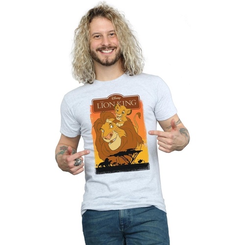 Vêtements Homme T-shirts manches longues Disney The Lion King Simba And Mufasa Gris