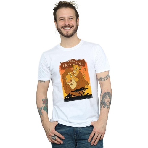 Vêtements Homme T-shirts manches longues Disney The Lion King Simba And Mufasa Blanc