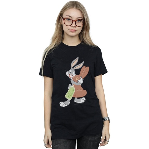Vêtements Femme T-shirts manches longues Dessins Animés Bugs Bunny Yummy Easter Noir