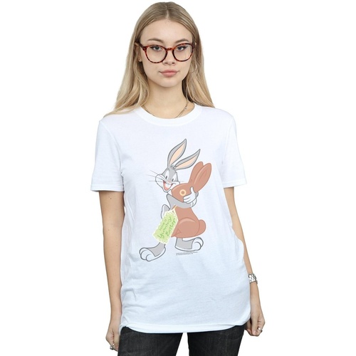 Vêtements Femme T-shirts manches longues Dessins Animés Bugs Bunny Yummy Easter Blanc