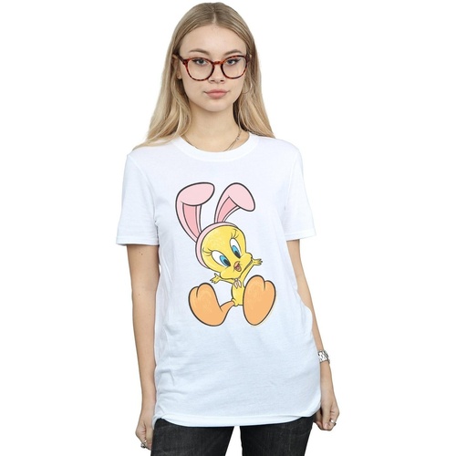 Vêtements Femme T-shirts manches longues Dessins Animés Tweety Pie Bunny Ears Blanc
