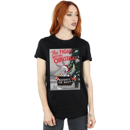 Vêtements Femme T-shirts manches longues Dessins Animés The Fight Before Christmas Noir