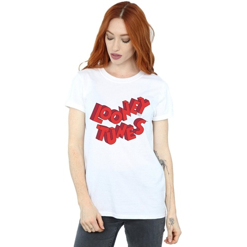 Vêtements Femme T-shirts manches longues Dessins Animés 3D Logo Blanc