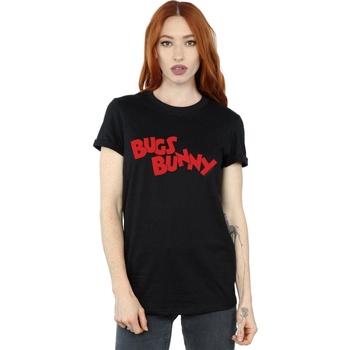 Vêtements Femme T-shirts manches longues Dessins Animés Bugs Bunny Name Noir