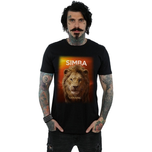 Vêtements Homme T-shirts manches longues Disney The Lion King Movie Adult Simba Poster Noir