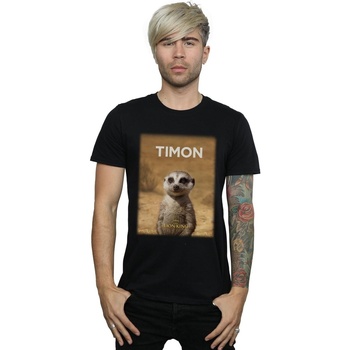 Vêtements Homme T-shirts manches longues Disney The Lion King Movie Timon Poster Noir