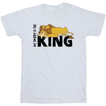 Vêtements Homme T-shirts manches longues Disney The Lion King Daddy Is King Blanc