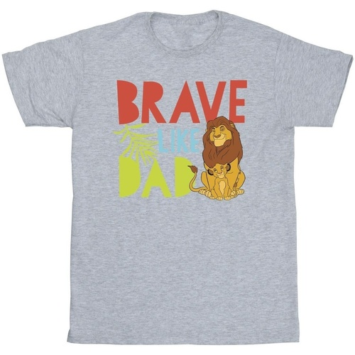 Vêtements Homme T-shirts manches longues Disney The Lion King Brave Like Dad Gris