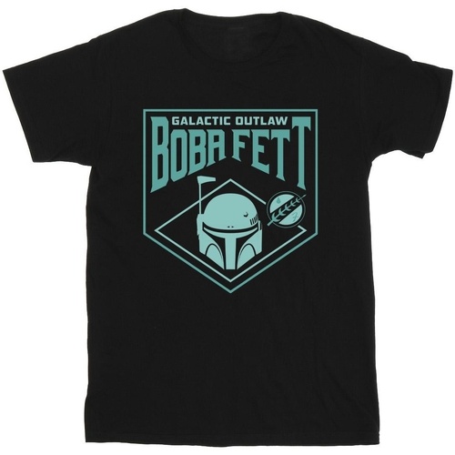 Vêtements Garçon T-shirts manches courtes Disney The Book Of Boba Fett Galactic Helm Chest Noir