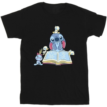 Vêtements Homme T-shirts manches longues Disney Lilo & Stitch Reading A Book Noir