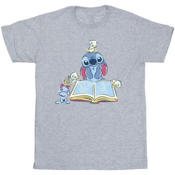 Vêtements Homme T-shirts manches longues Disney Lilo & Stitch Reading A Book Gris