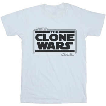 Vêtements Garçon T-shirts manches courtes Disney Clone Wars Logo Blanc