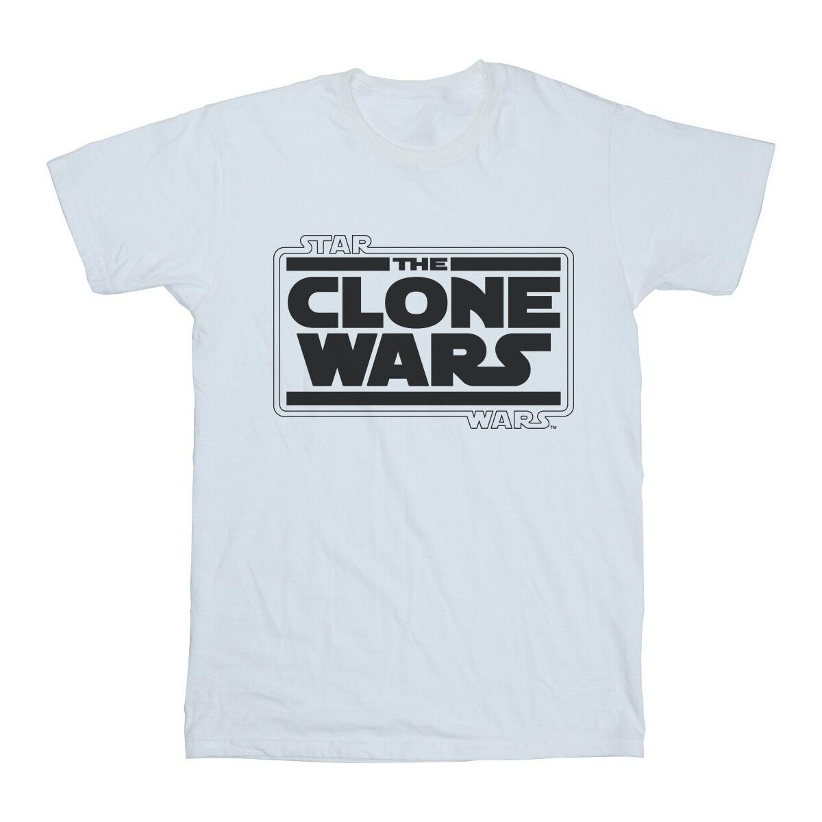Vêtements Garçon T-shirts manches courtes Disney Clone Wars Logo Blanc