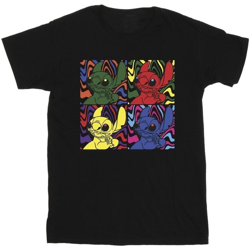 Vêtements Homme T-shirts manches longues Disney Lilo & Stitch Pop Art Noir