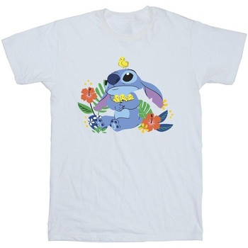 Vêtements Homme T-shirts manches longues Disney Lilo & Stitch Birds Blanc