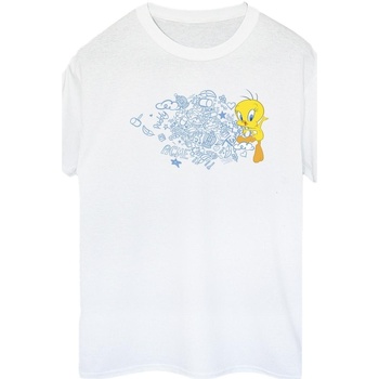 Vêtements Femme T-shirts manches longues Dessins Animés ACME Doodles Tweety Blanc