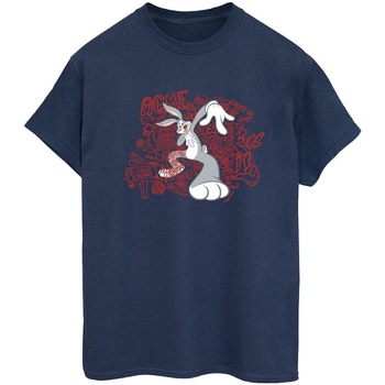 Vêtements Femme T-shirts manches longues Dessins Animés ACME Doodles Bugs Bunny Bleu