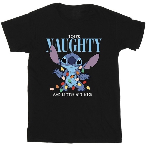 Vêtements Homme T-shirts manches longues Disney Lilo & Stitch Naughty & Nice Noir