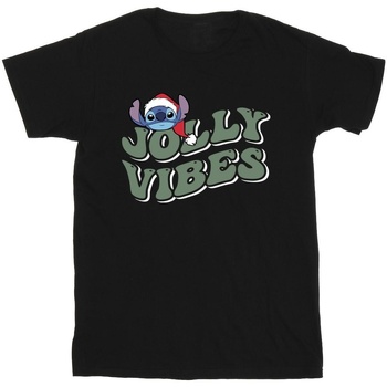 Vêtements Homme T-shirts manches longues Disney Lilo & Stitch Jolly Chilling Vibes Noir
