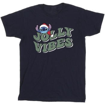 Vêtements Homme T-shirts manches longues Disney Lilo & Stitch Jolly Chilling Vibes Bleu