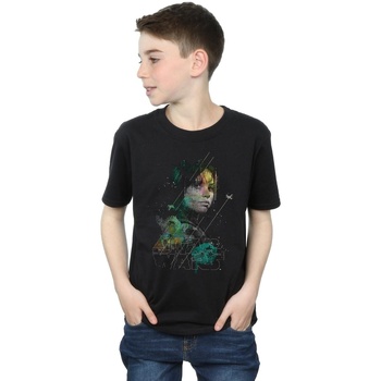 Vêtements Garçon T-shirts & Polos Disney Rogue One Jyn Erso Digital Noir