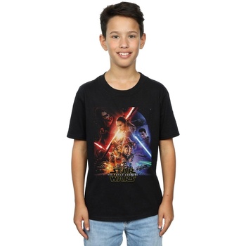 Vêtements Garçon T-shirts manches courtes Disney Force Awakens Poster Noir