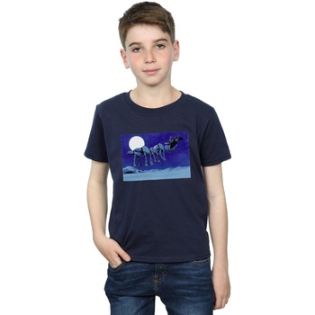Vêtements Garçon T-shirts manches courtes Disney Christmas AT-AT Sleigh Bleu