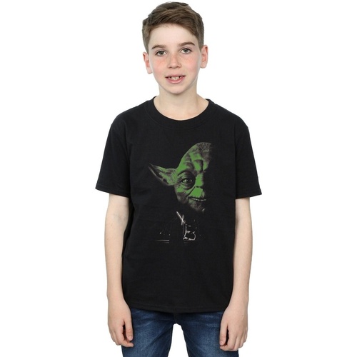Vêtements Garçon T-shirts manches courtes Disney Yoda Green Face Noir