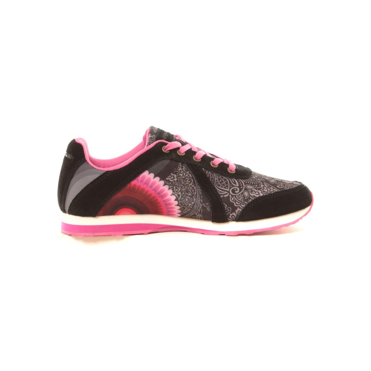 Chaussures Femme Baskets mode Desigual Baskets Damian 57KS1P3 noir et rose Noir