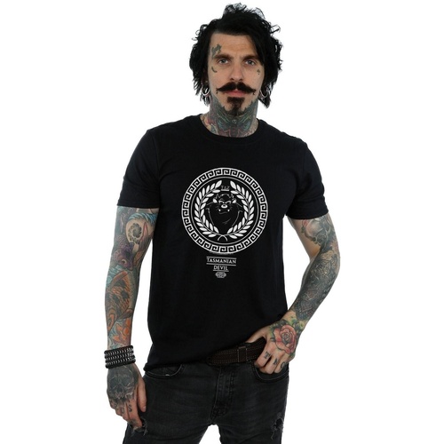 Vêtements Homme T-shirts manches longues Dessins Animés Taz Greek Circle Noir