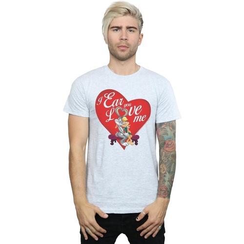 Vêtements Homme T-shirts manches longues Dessins Animés Bugs Bunny And Lola Valentine's Day Love Me Gris