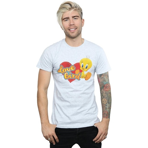Vêtements Homme T-shirts manches longues Dessins Animés Tweety Pie Valentine's Day Love Bird Gris