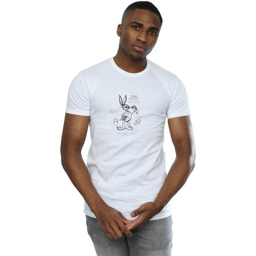Vêtements Homme T-shirts manches longues Dessins Animés Bugs Bunny Drawing Instruction Blanc