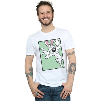 Vêtements Homme T-shirts manches longues Dessins Animés Bugs Bunny Funny Face Blanc