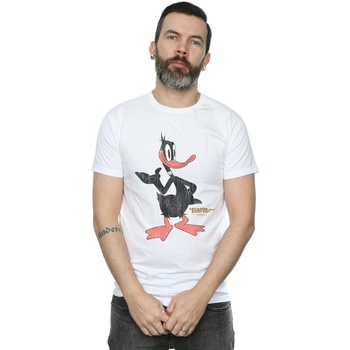 Vêtements Homme T-shirts manches longues Dessins Animés Daffy Duck Distressed Blanc