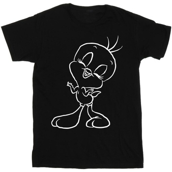 Vêtements Homme T-shirts manches longues Dessins Animés Tweety Pie Outline Noir