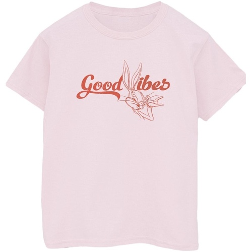 Vêtements Homme T-shirts manches longues Dessins Animés Bugs Bunny Good Vibes Rouge