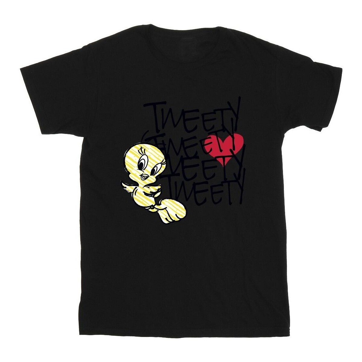 Vêtements Homme T-shirts manches longues Dessins Animés Tweety Love Heart Noir
