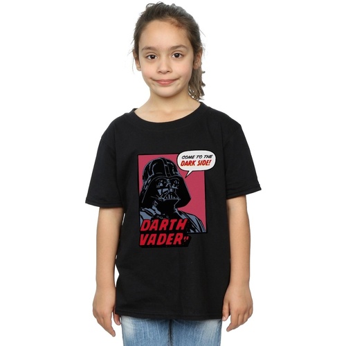 Vêtements Fille T-shirts manches longues Disney Come to The Dark Side Noir