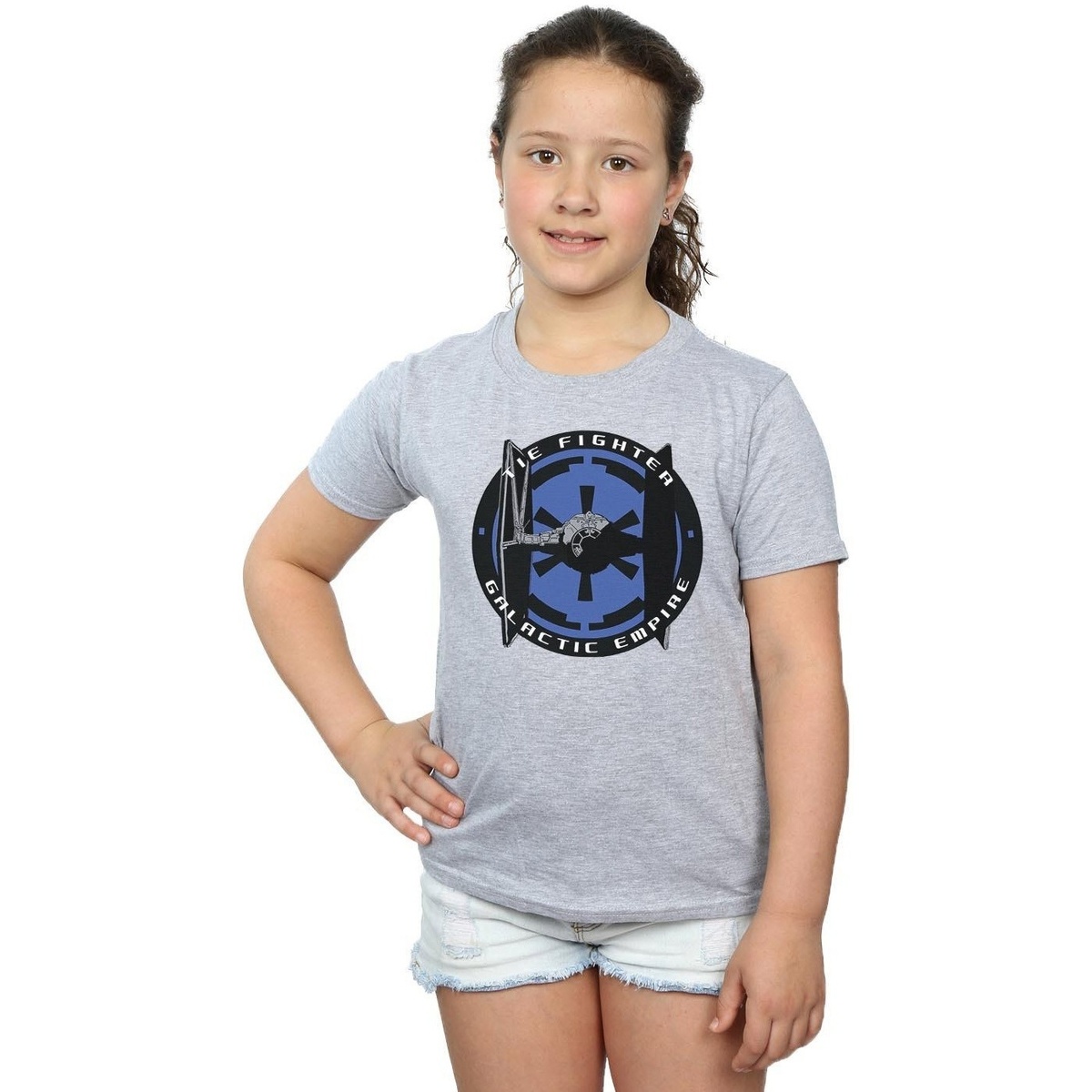 Vêtements Fille T-shirts manches longues Disney TIE Fighter Galactic Empire Gris