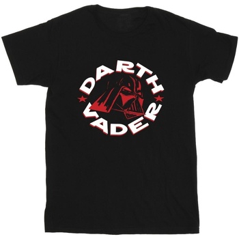 Vêtements Fille T-shirts manches longues Disney Darth Vader Badge Noir